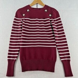 Patty Boutik Women's Pullover Knit Burgundy Maroon Stretch Sweater Size Large